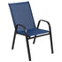 Brazos Series Outdoor Stack Chair with Flex Comfort Material and Metal Frame