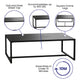 All-Weather Commercial Grade Indoor/Outdoor Steel Patio Coffee Table in Black