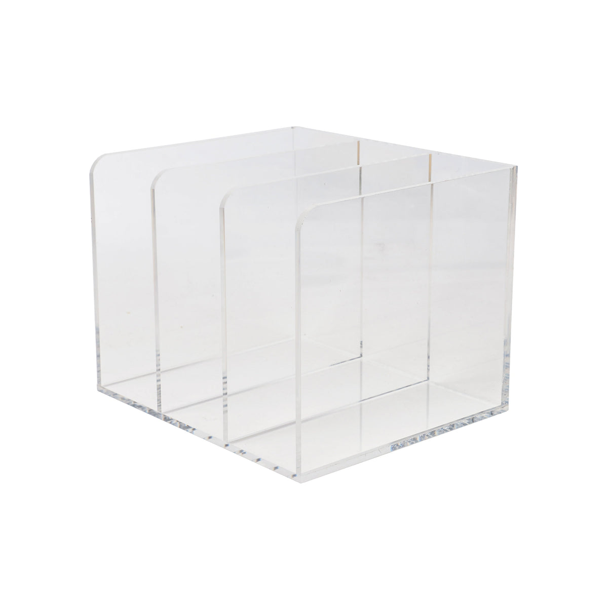 Premium Acrylic 3 Section Desktop File Holder with Anti-Slip Feet - Clear