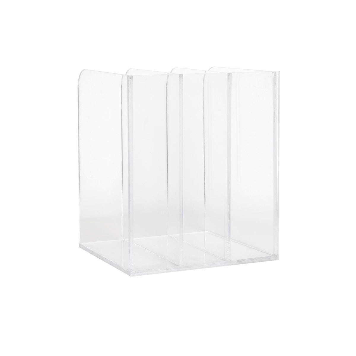 Premium Acrylic 3 Section Desktop File Holder with Anti-Slip Feet - Clear