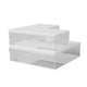 Clear/White |#| Premium Clear Plastic Storage Bins with White MDF Lids-3PK S/M/L