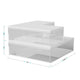 Clear/White |#| Premium Clear Plastic Storage Bins with White MDF Lids-3PK S/M/L