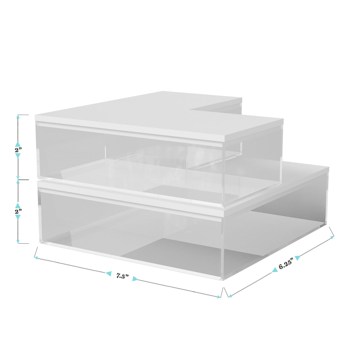 Clear/White |#| Premium Clear Plastic Storage Bins with White MDF Lids-3PK S/M/L