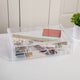 Desktop Organization Box with 2 Half Moon Opening Pullout Drawers-Clear Plastic