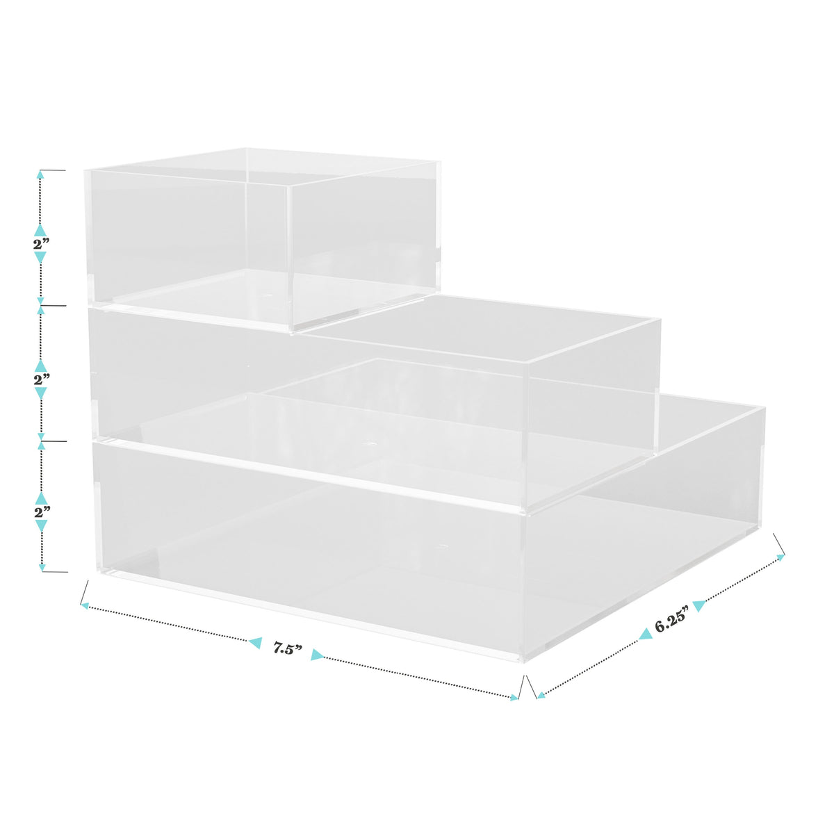 Set of 3 Clear Plastic Stackable Desktop Storage Organizers - 1-S/1-M/1-L