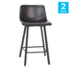 Black LeatherSoft |#| Set of 2 Commercial Armless Metal Counter Stools - Black LeatherSoft