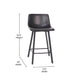 Black LeatherSoft |#| Set of 2 Commercial Armless Metal Counter Stools - Black LeatherSoft