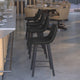 Black LeatherSoft |#| Set of 2 Commercial Armless Metal Counter Stools - Black LeatherSoft