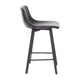 Black LeatherSoft |#| Set of 2 Commercial Armless Metal Counter Stools - Black LeatherSoft