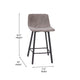 Gray LeatherSoft |#| Set of 2 Commercial Armless Metal Counter Stools - Gray LeatherSoft