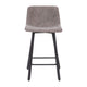 Gray LeatherSoft |#| Set of 2 Commercial Armless Metal Counter Stools - Gray LeatherSoft