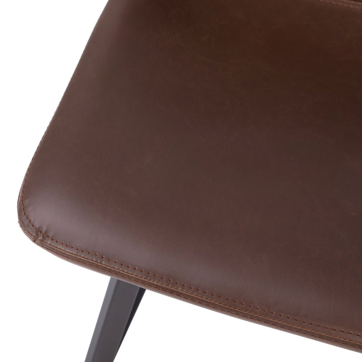 Chocolate Brown LeatherSoft |#| Set of 2 Commercial Armless Metal Counter Stools - Chocolate Brown LeatherSoft