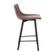 Chocolate Brown LeatherSoft |#| Set of 2 Commercial Armless Metal Counter Stools - Chocolate Brown LeatherSoft