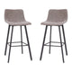 Gray LeatherSoft |#| Set of 2 Commercial Indoor Armless Iron Barstools - Gray LeatherSoft