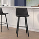 Black LeatherSoft |#| Set of 2 Commercial Indoor Armless Iron Barstools - Black LeatherSoft