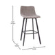 Gray LeatherSoft |#| Set of 2 Commercial Indoor Armless Iron Barstools - Gray LeatherSoft