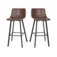 Chocolate Brown LeatherSoft |#| Set of 2 Commercial Indoor Armless Iron Barstools - Chocolate Brown LeatherSoft