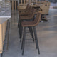 Chocolate Brown LeatherSoft |#| Set of 2 Commercial Indoor Armless Iron Barstools - Chocolate Brown LeatherSoft