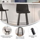 Black LeatherSoft |#| Set of 2 Commercial Indoor Armless Iron Barstools - Black LeatherSoft