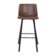 Chocolate Brown LeatherSoft |#| Set of 2 Commercial Indoor Armless Iron Barstools - Chocolate Brown LeatherSoft