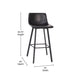 Black LeatherSoft |#| Set of 2 Commercial Indoor Armless Iron Barstools - Black LeatherSoft