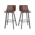 Caleb Modern Armless 30 Inch Bar Height Commercial Grade Barstools with Footrests and Matte Iron Frames, Set of 2