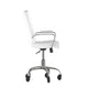 White LeatherSoft/Chrome Frame |#| Executive Chair with Chrome Frame & Arms on Skate Wheels - White LeatherSoft