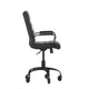 Black LeatherSoft/Black Frame |#| Executive Chair with Black Frame & Arms on Skate Wheels - Black LeatherSoft