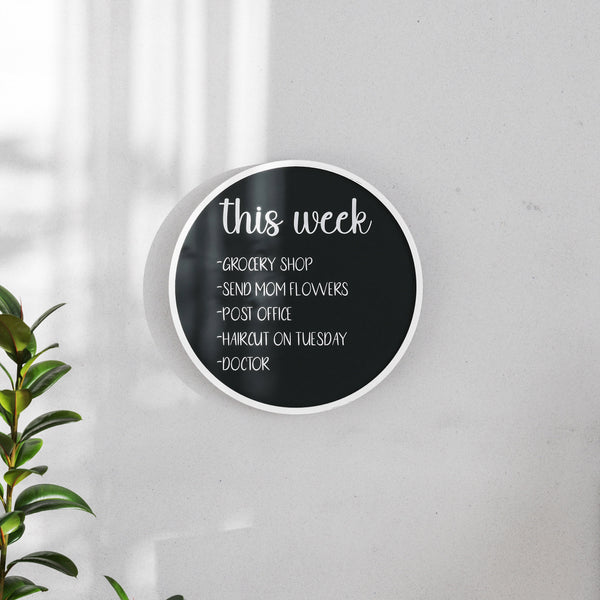 White Washed,18inch |#| Commercial Wall Mount Whitewashed Wooden Frame Magnetic Chalkboard - 18inch Round