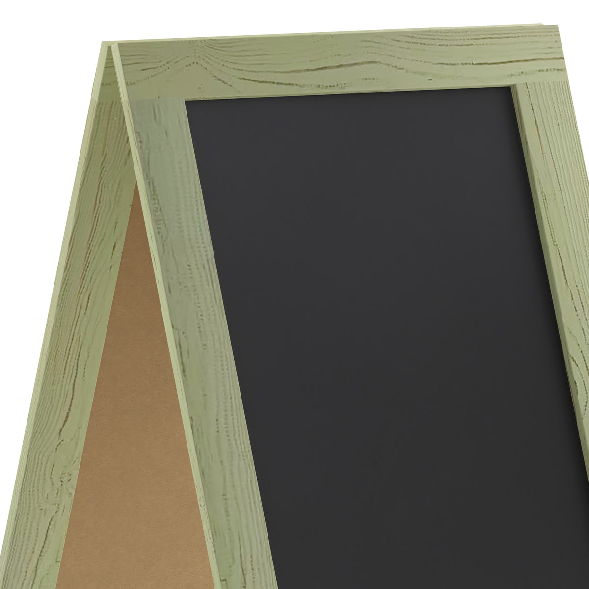 Rustic Green,40inchH x 20inchW |#| Indoor/Outdoor 40x20 Freestanding Green Wood A-Frame Magnetic Chalkboard