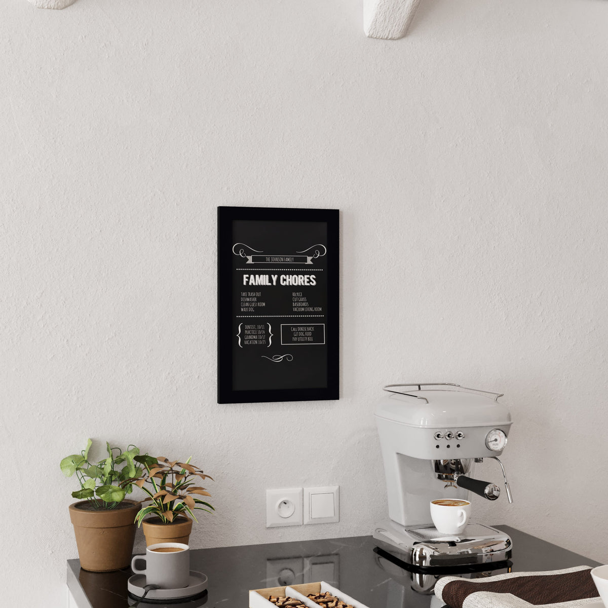 Rustic Black |#| Set of 10 Wall Mounted Magnetic Chalkboards in Black - 9.5inch x 14inch