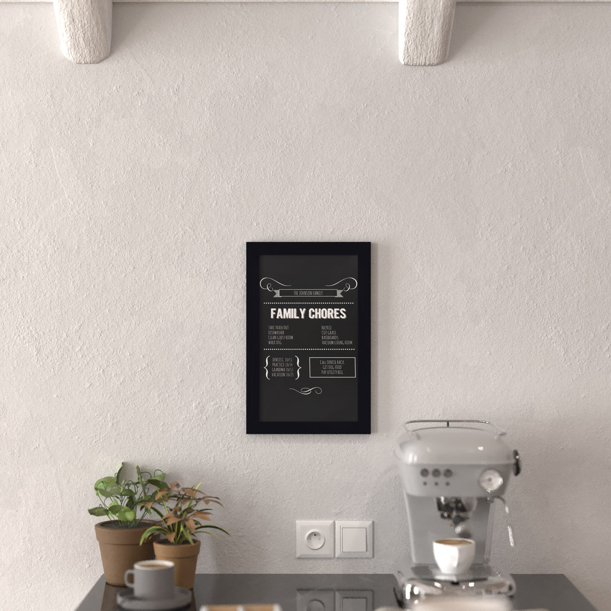 Rustic Black |#| Set of 10 Wall Mounted Magnetic Chalkboards in Black - 9.5inch x 14inch