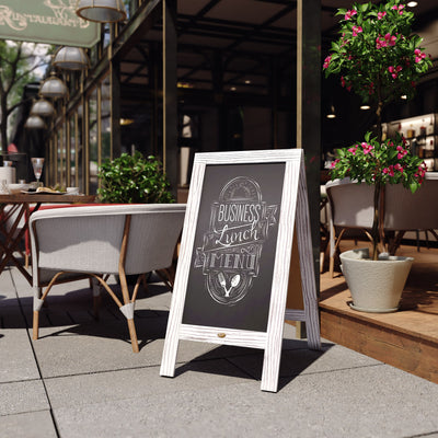 Canterbury Wooden Indoor/Outdoor A-Frame Magnetic Chalkboard Sign Set with 8 Chalk Markers, 10 Stencils, Eraser, and 2 Magnets - View 2