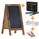 Rustic Brown,40inchH x 20inchW |#| Rustic Brown Wood A-Frame Magnetic Chalkboard Set-Markers, Stencils, and Magnets