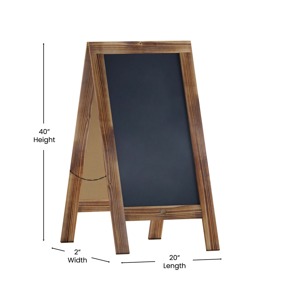 Rustic Brown,40inchH x 20inchW |#| Rustic Brown Wood A-Frame Magnetic Chalkboard Set-Markers, Stencils, and Magnets