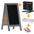 Canterbury Wooden Indoor/Outdoor A-Frame Magnetic Chalkboard Sign Set with 8 Chalk Markers, 10 Stencils, Eraser, and 2 Magnets