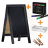 Canterbury Wooden Indoor/Outdoor A-Frame Magnetic Chalkboard Sign Set with 8 Chalk Markers, 10 Stencils, Eraser, and 2 Magnets