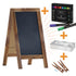 Canterbury Wooden Indoor/Outdoor A-Frame Magnetic Chalkboard Sign Set with 8 Chalk Markers, 10 Stencils, Eraser, and 2 Magnets