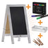 Canterbury Wooden Indoor/Outdoor A-Frame Magnetic Chalkboard Sign Set with 8 Chalk Markers, 10 Stencils, Eraser, and 2 Magnets