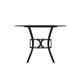 Clear Top/Black Frame |#| 42inch Round Glass Dining Table with Black Metal Frame