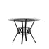 Carlisle 42'' Round Glass Dining Table with Crescent Style Metal Frame