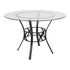 Carlisle 45'' Round Glass Dining Table with Crescent Style Metal Frame