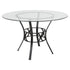 Carlisle 48'' Round Glass Dining Table with Crescent Style Metal Frame