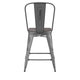 Silver Gray/Gray |#| All-Weather Counter Height Stool with Poly Resin Seat - Silver/Gray