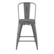 Silver Gray/Gray |#| All-Weather Counter Height Stool with Poly Resin Seat - Silver/Gray