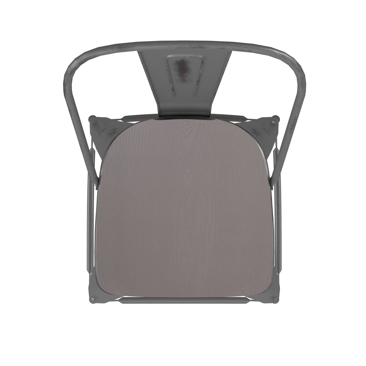 Silver Gray/Gray |#| All-Weather Counter Height Stool with Poly Resin Seat - Silver/Gray