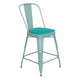 Mint Green/Mint Green |#| All-Weather Counter Height Stool with Poly Resin Seat - Mint Green