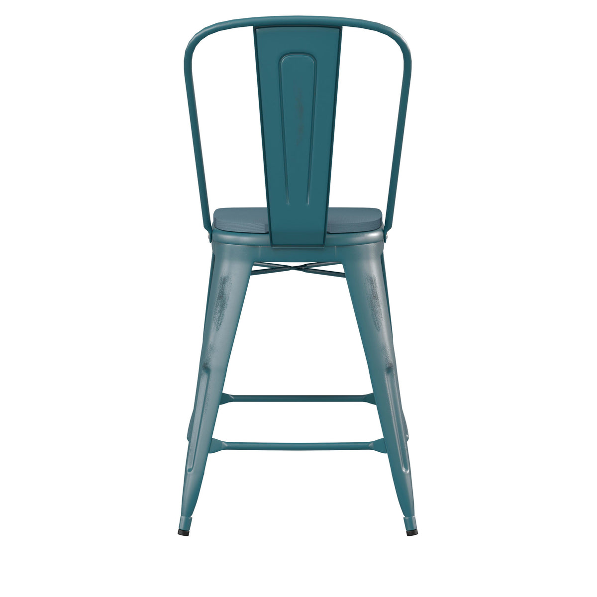 Kelly Blue-Teal/Teal-Blue |#| All-Weather Counter Height Stool with Poly Resin Seat - Kelly-Blue Teal/Teal