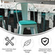 Mint Green/Mint Green |#| All-Weather Counter Height Stool with Poly Resin Seat - Mint Green