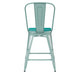 Mint Green/Mint Green |#| All-Weather Counter Height Stool with Poly Resin Seat - Mint Green